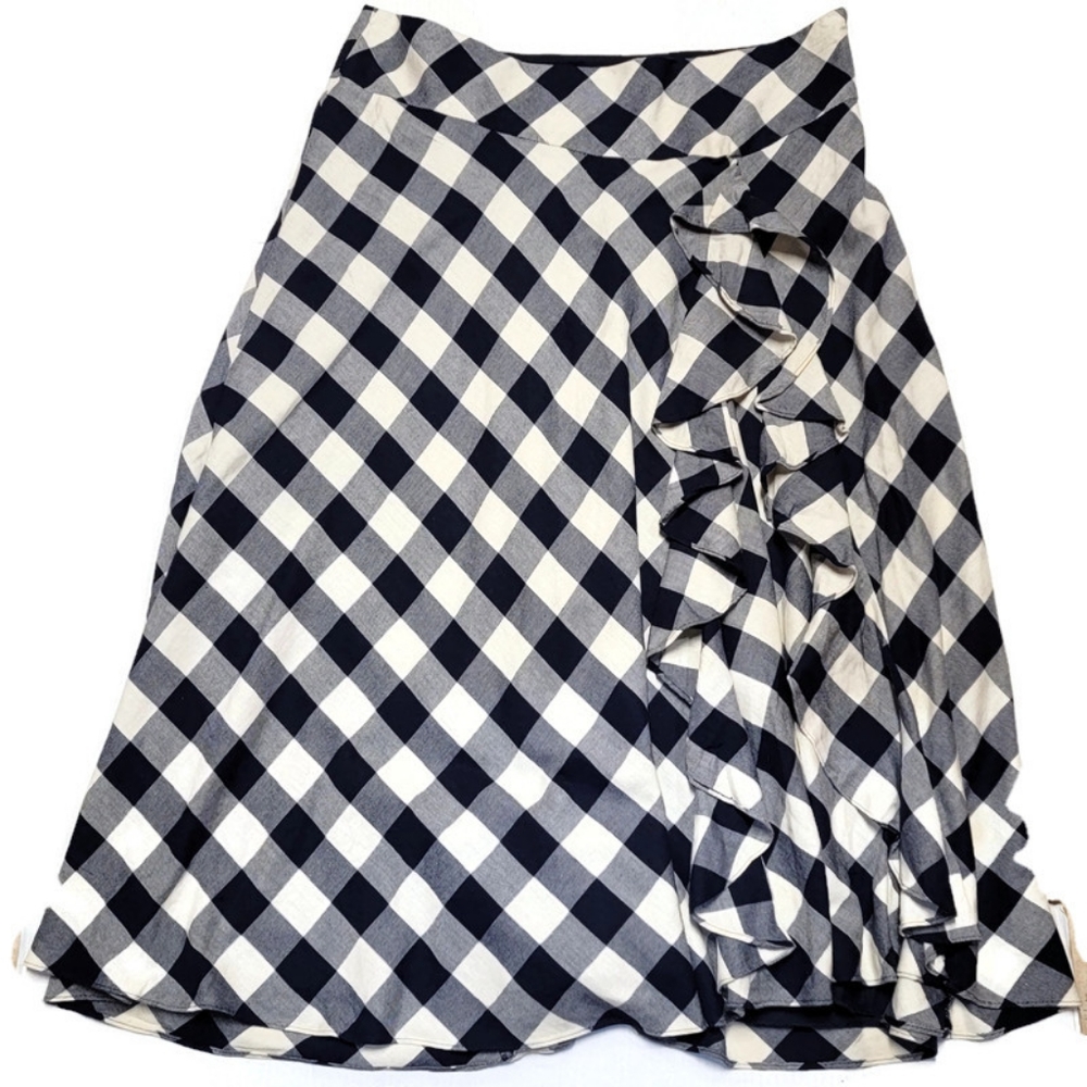 Lauren Ralph Lauren Skirt Womens Sz 18 W Ruffle Buffalo Plaid Maxi Cottagecore,